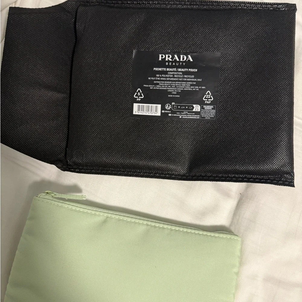 Prada cosmetic Pouch in Mint Green Beauty Pouch with dust bag! NWOT!
